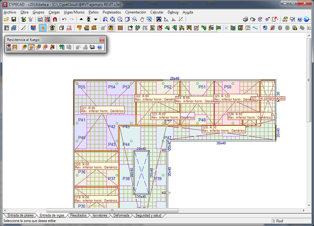 CYPECAD. Importación de la resistencia requerida al fuego de la estructura del modelo BIM