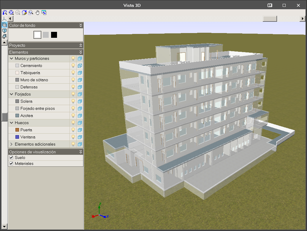 IFC Builder. Nuevos colores y texturas de la vista 3D