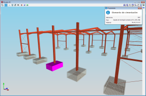 CYPE 3D. Vista 3D de la estructura. Información de elementos estructurales
