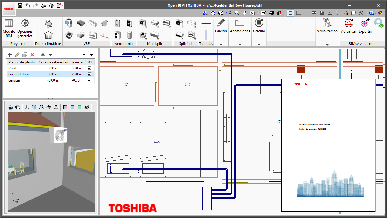 Open BIM TOSHIBA. Nuevos equipos multisplit de TOSHIBA con refrigerante R32